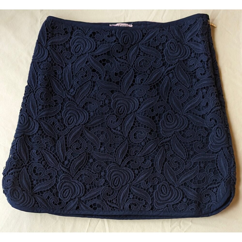 Navy / Dark Blue Embroidered Mini Skirt, fits like a sz 2